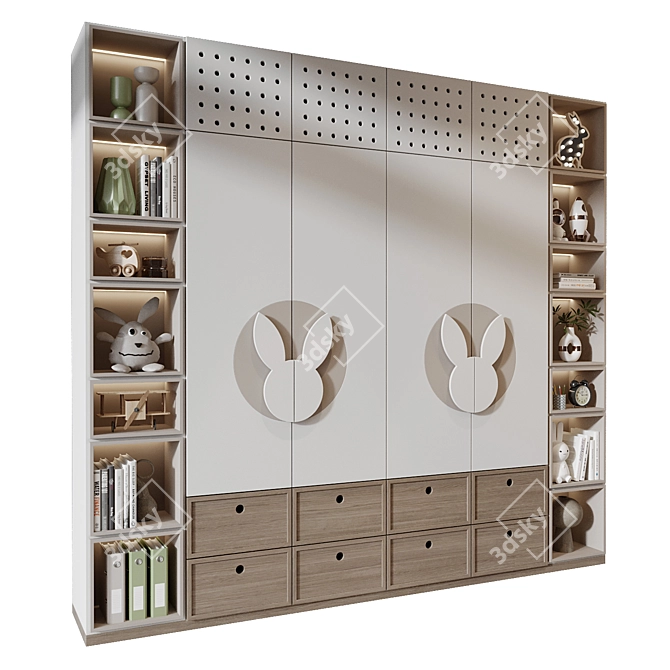 Custom Wardrobe Furniture Composition 3D model image 2