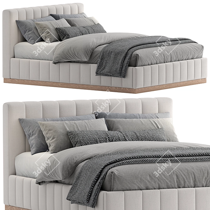 Forte Queen Bed Performance Fabric 3D model image 3