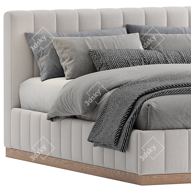 Forte Queen Bed Performance Fabric 3D model image 5