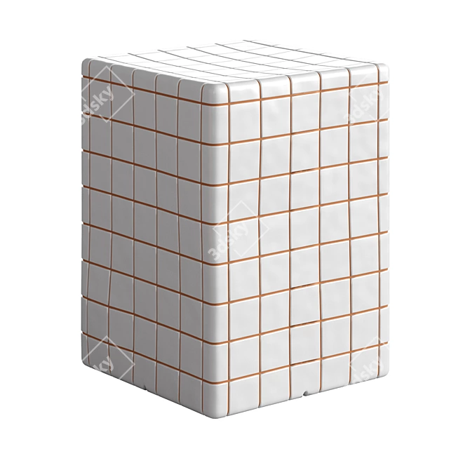 Short Tiled Side Table 3D model image 1