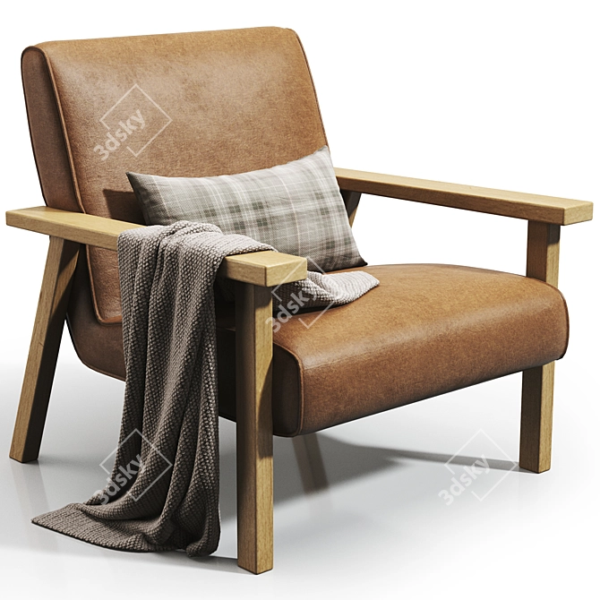 Modern Designer Armchair 3D Model 3D model image 1