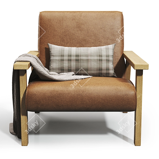 Modern Designer Armchair 3D Model 3D model image 2