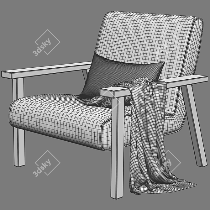 Modern Designer Armchair 3D Model 3D model image 3