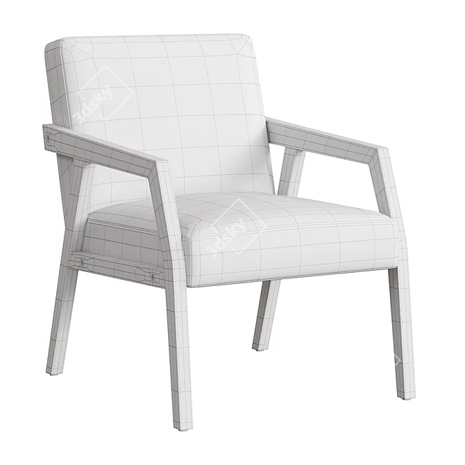  Modern Tufted Armchair 3D Model 3D model image 5