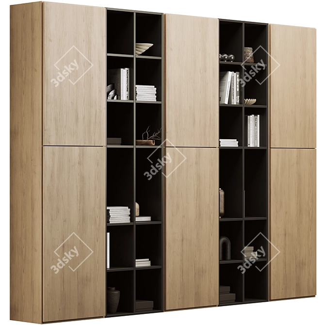 Modern Bookcase Furniture Design in Millimeters 3D model image 1