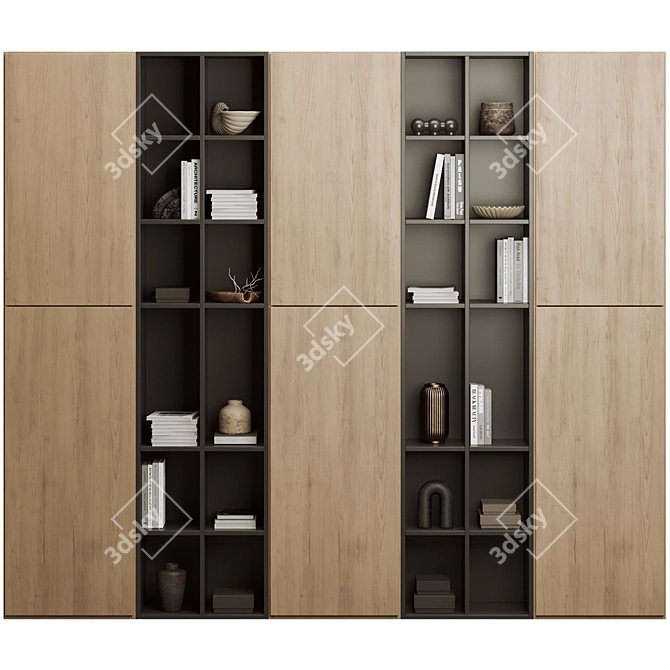 Modern Bookcase Furniture Design in Millimeters 3D model image 2