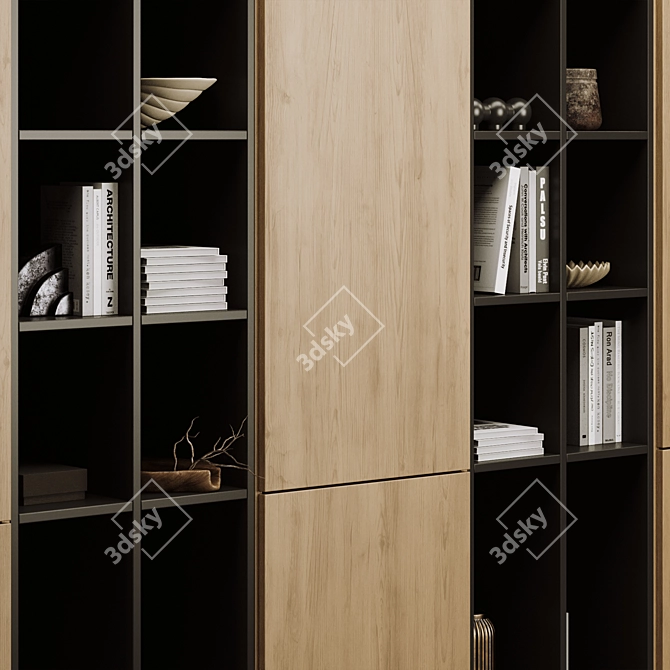 Modern Bookcase Furniture Design in Millimeters 3D model image 4