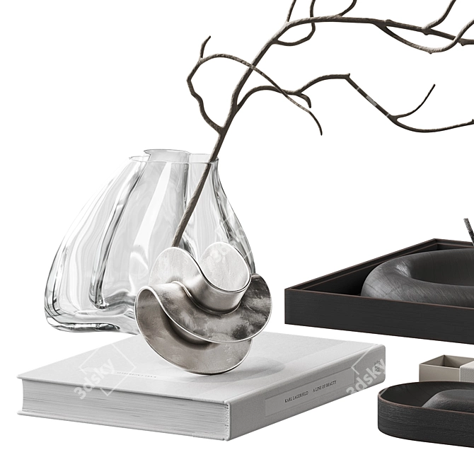 Elegant Living Room Decor Set 3D model image 2