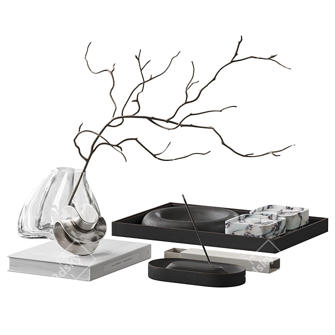 Elegant Living Room Decor Set 3D model image 4