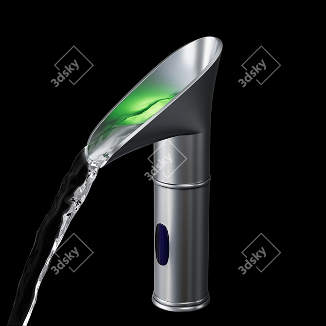 Brushed Nickel LED Touchless Faucet 3D model image 3