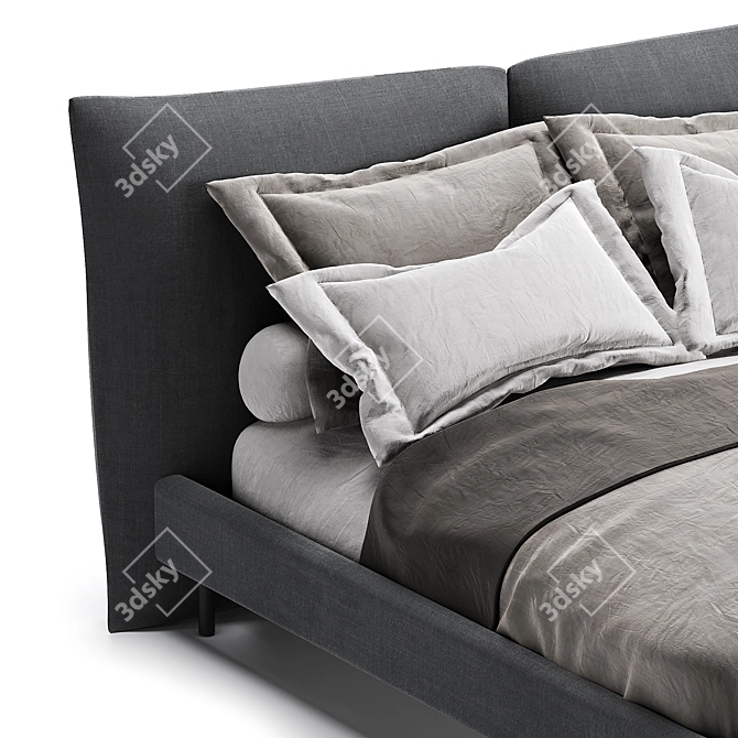 Sleek Barcelona Low Bed Design 3D model image 3