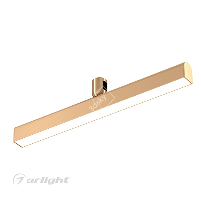 Linear Aluminum Track Light 3D model image 1