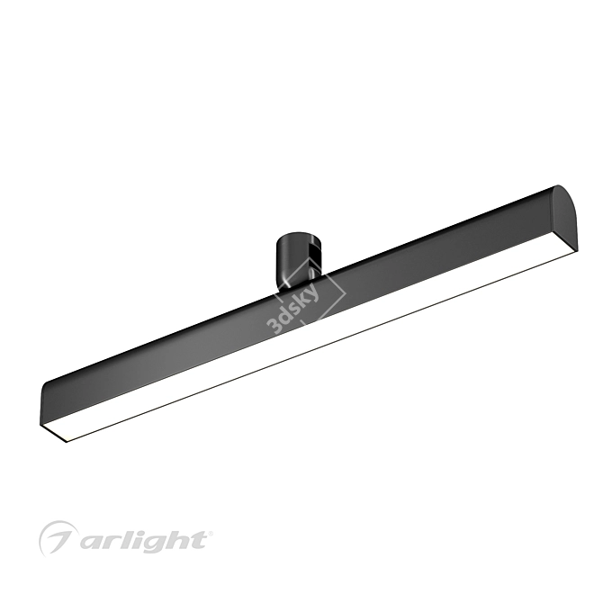 Linear Aluminum Track Light 3D model image 3