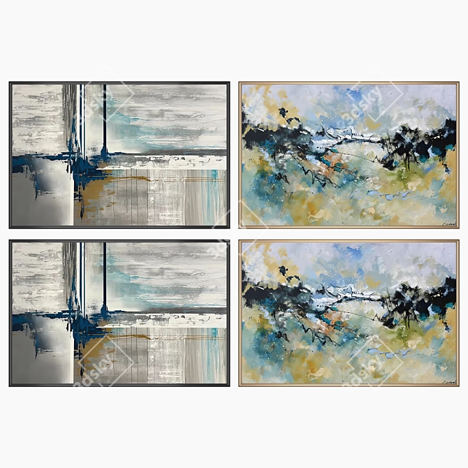 Artwork Set with Multiple Frames 3D model image 2
