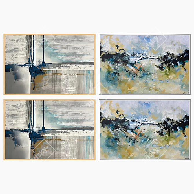 Artwork Set with Multiple Frames 3D model image 3