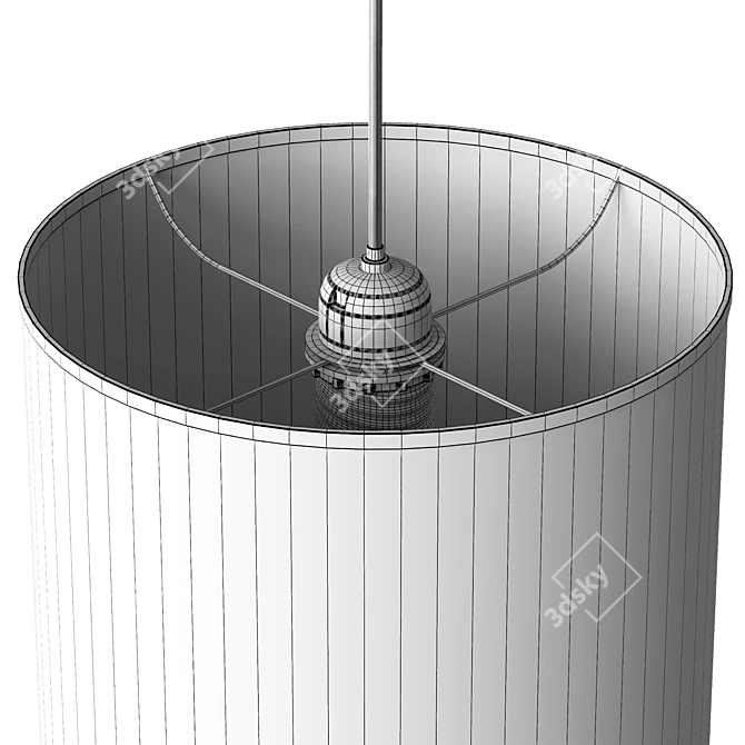 Rustic Bamboo Pendant Light Luminaire 3D model image 3