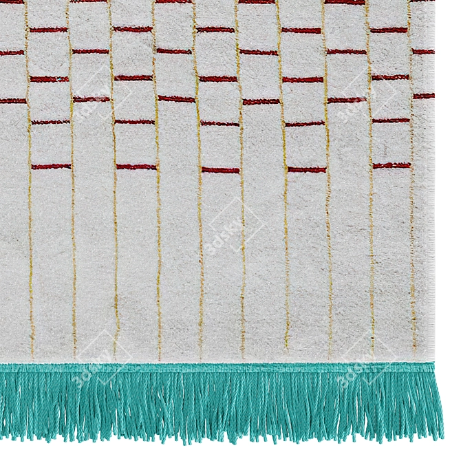 Pearly Ibis Hand-Knotted Rug 3D model image 3