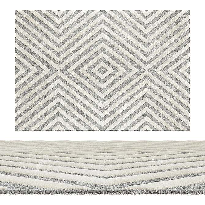 Geometric Eco Kilim Rug - Sevilla 5506 3D model image 1