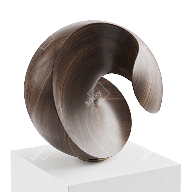 Wave 44 Wood Sculpture Art 3D model image 3