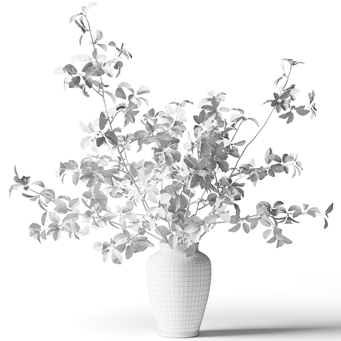 Spring Branches Clay Vase 3D model image 2