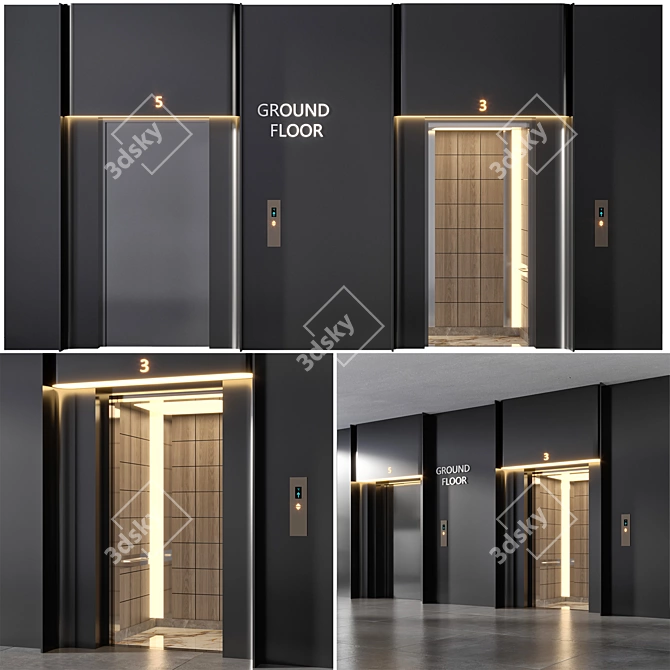  Modern Elevator Design for 3D环境 3D model image 2