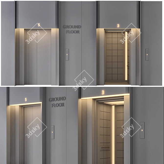  Modern Elevator Design for 3D环境 3D model image 7