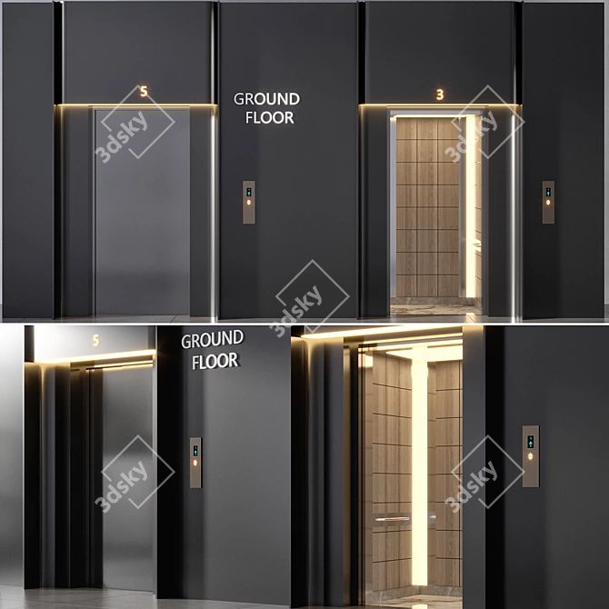  Modern Elevator Design for 3D环境 3D model image 11