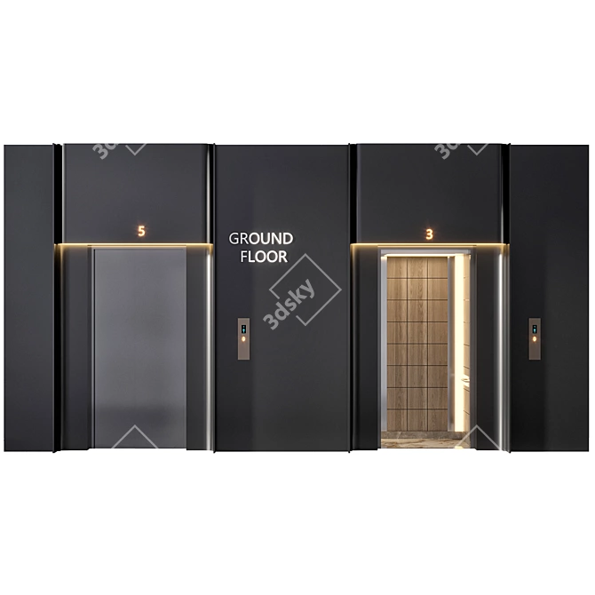  Modern Elevator Design for 3D环境 3D model image 14