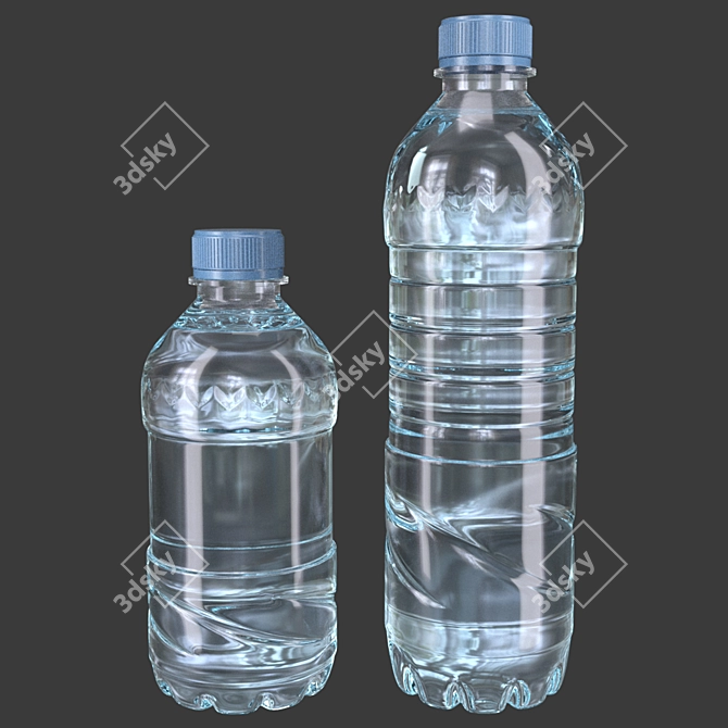 Low Poly Plastic Water Bottles 3D model image 1