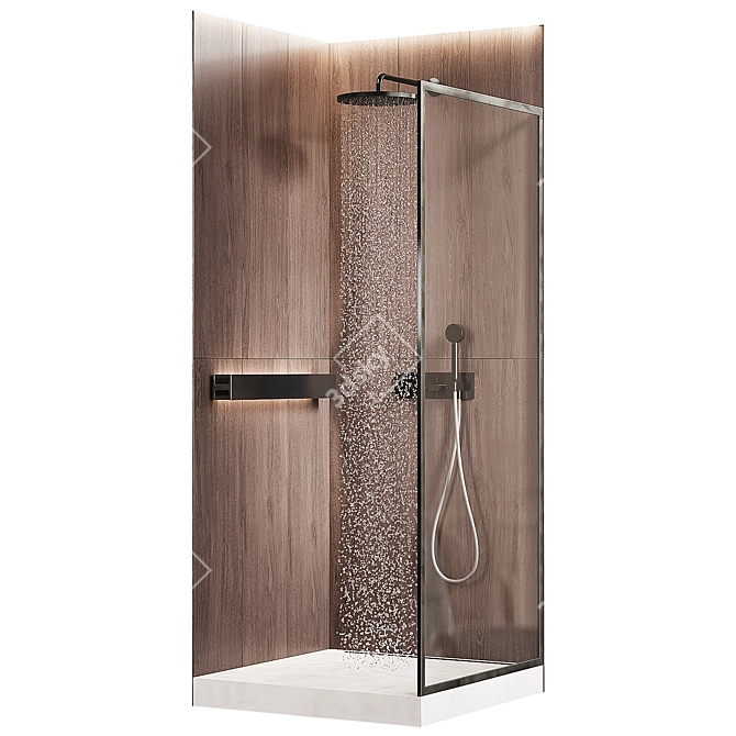 Frameless Shower Enclosure Kit 3D model image 2