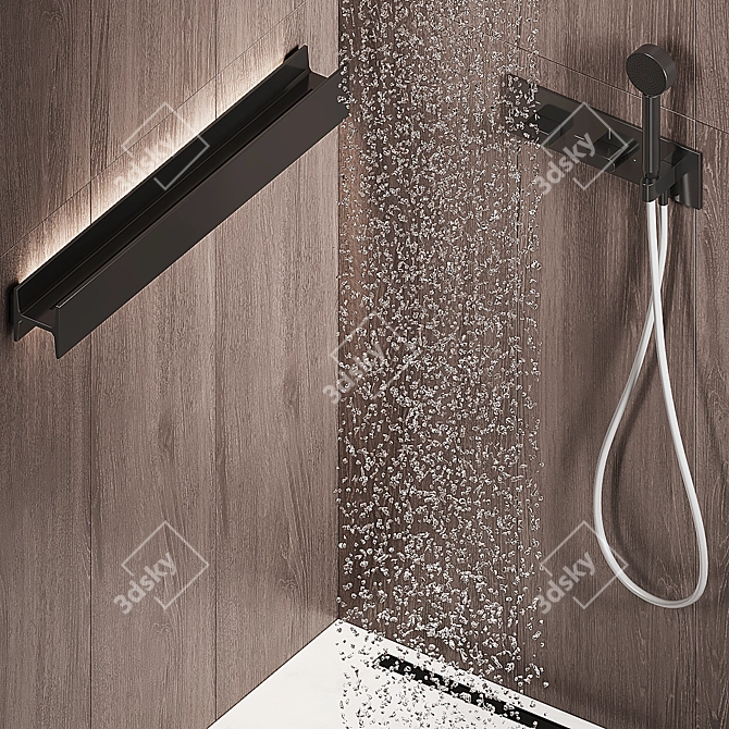 Frameless Shower Enclosure Kit 3D model image 4