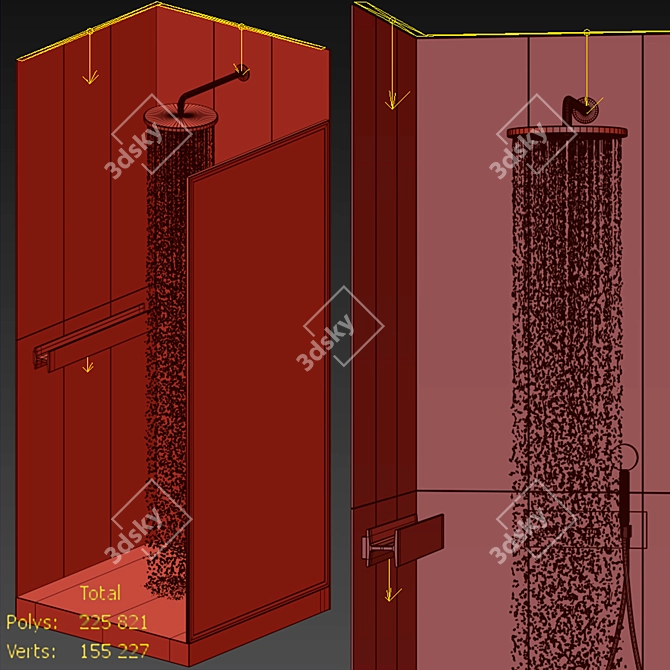 Frameless Shower Enclosure Kit 3D model image 5