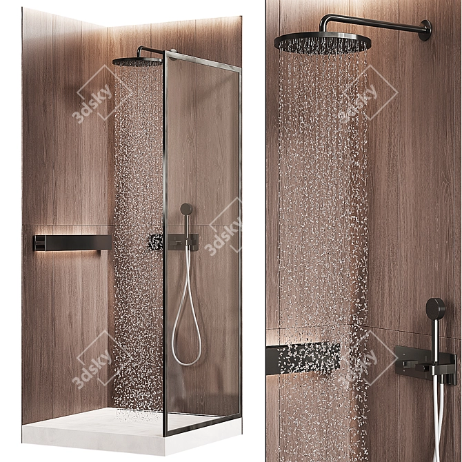 Frameless Shower Enclosure Kit 3D model image 6