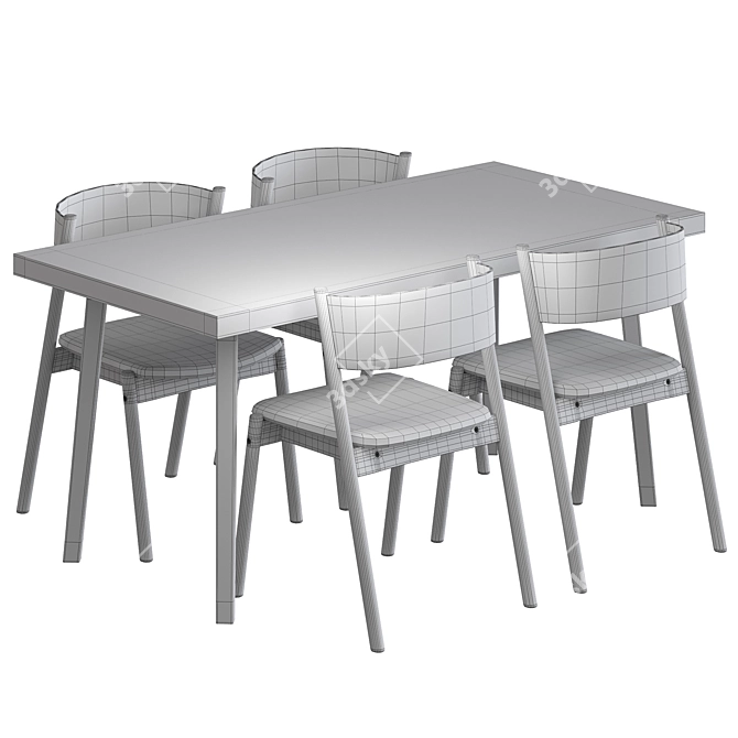 Modern Dining Set with Unique Design 3D model image 15