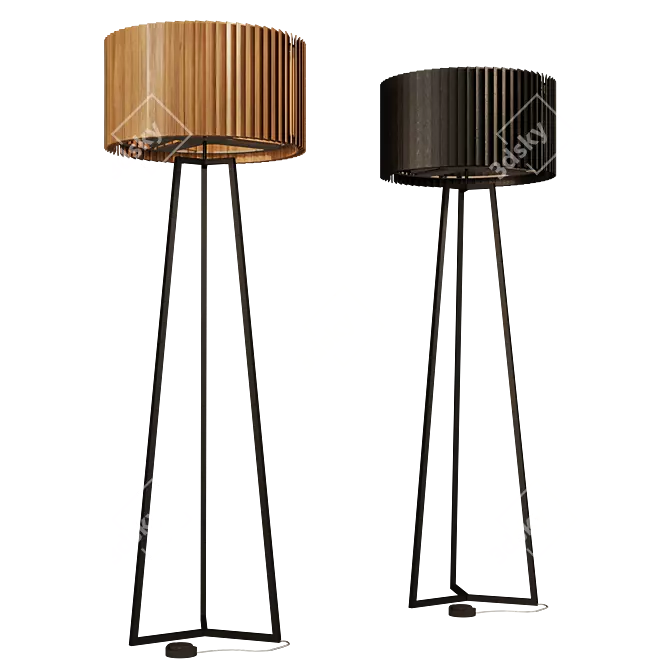 Dynamic Illumination Rotor Floor Lamp 3D model image 4