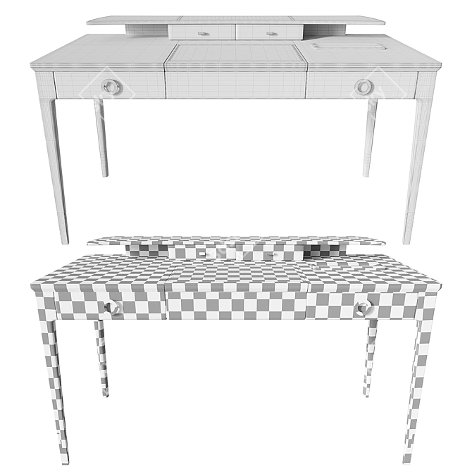 Art Deco Style Writing Desk 3D model image 11