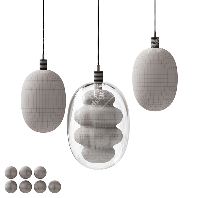  Elegant Hanging Lamp Fixture 3D model image 4