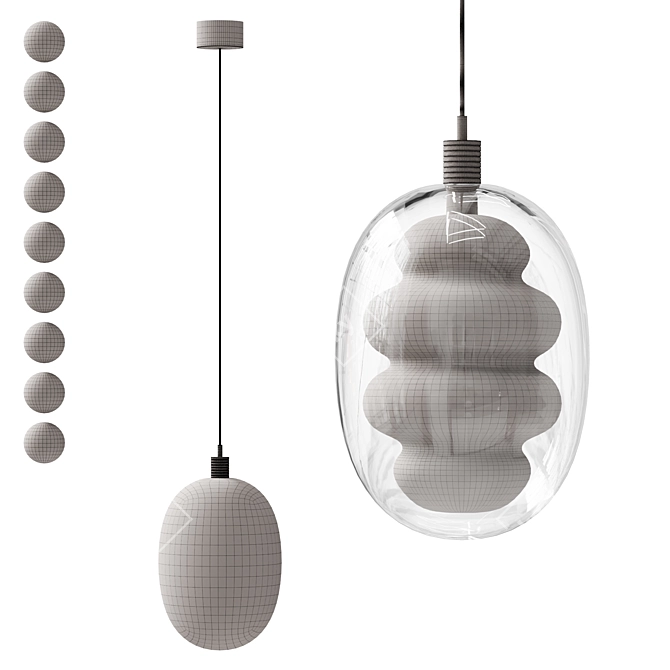  Elegant Hanging Lamp Fixture 3D model image 9