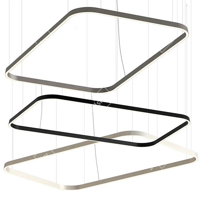 Geometric Rectangle Pendant Light 3D model image 1