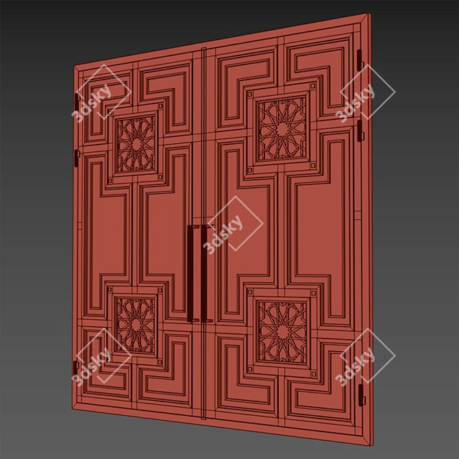 Modern Black Gate 3D Model 3D model image 5