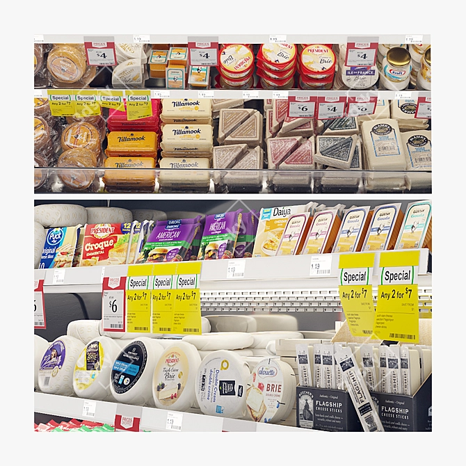 Dairy Product Fridge Display 3D model image 3