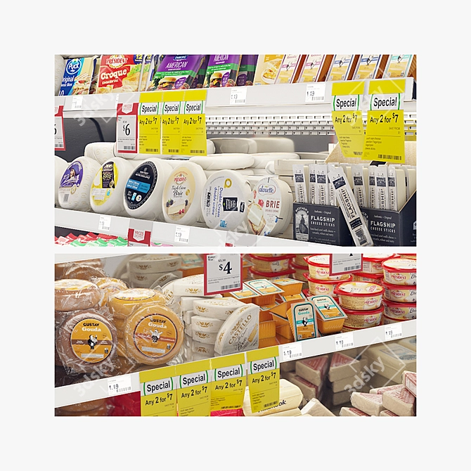 Dairy Product Fridge Display 3D model image 4