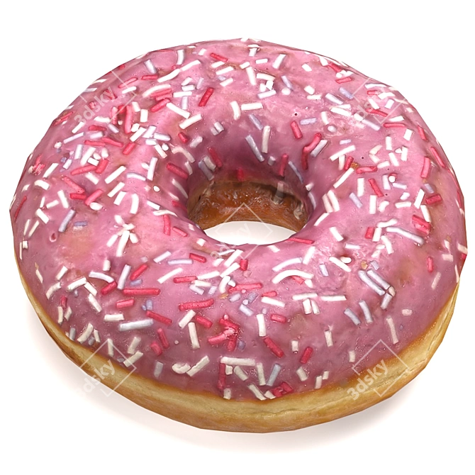 Glazed Doughnut 3D Model 3D model image 1