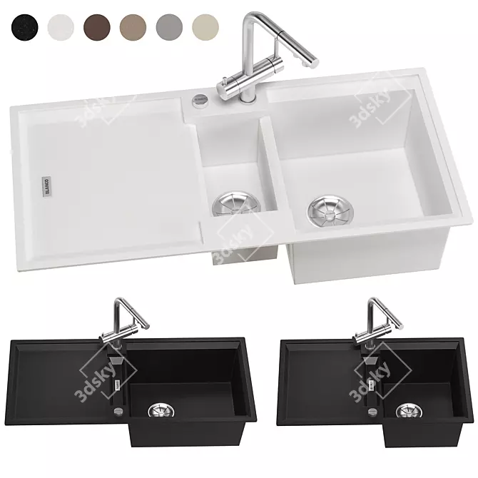 BLANCO ADIRA Sink Set & Faucet 3D model image 1