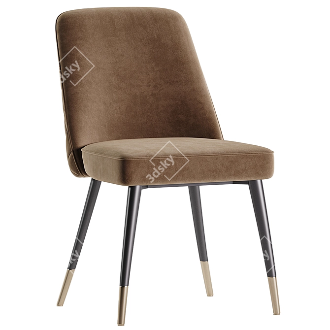 Velvet Dining Chair Rust Red 3D model image 5