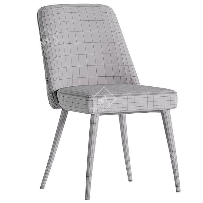 Velvet Dining Chair Rust Red 3D model image 4