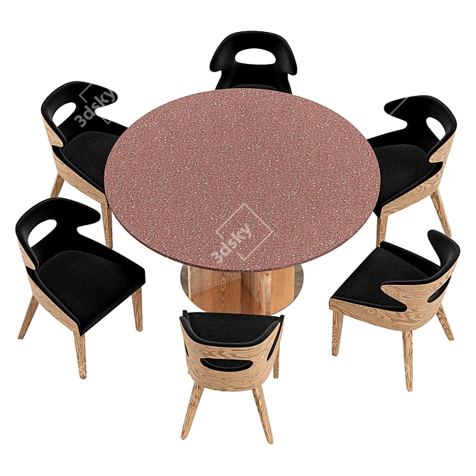 Contemporary Dining Set with Crissey Chair and Alferce Table 3D model image 4