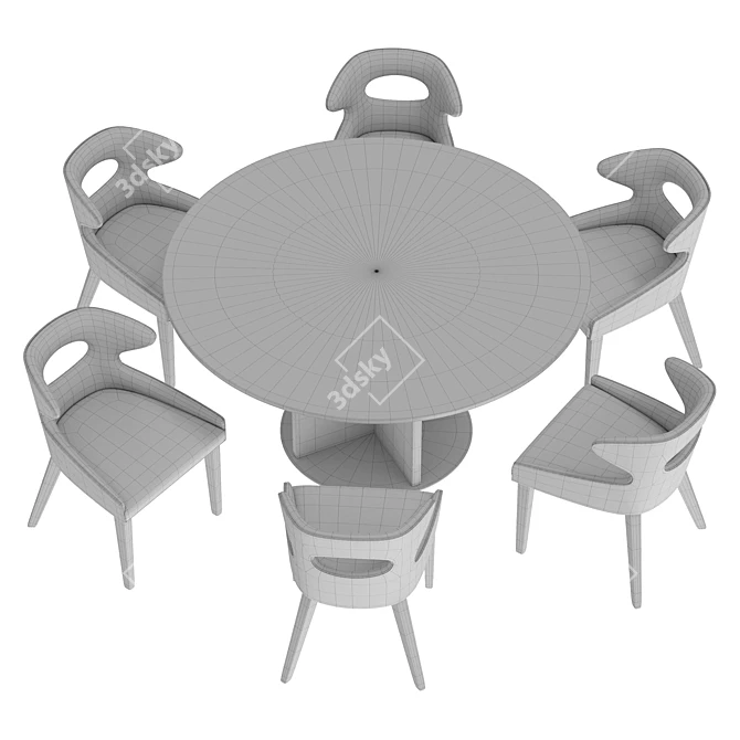 Contemporary Dining Set with Crissey Chair and Alferce Table 3D model image 5