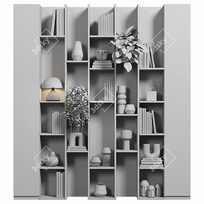 Modular Bookcase Cabinet Shelves 3D 3D model image 4