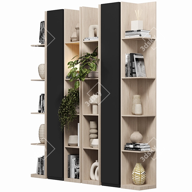 Versatile Modular Bookcase Cabinet 3D model image 2